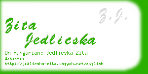 zita jedlicska business card